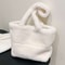 Cozy Lambswool Tote Bag Stylish Lightweight And Fuzzy Shoulder Satchel For Women 1