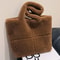 Cozy Lambswool Tote Bag Stylish Lightweight And Fuzzy Shoulder Satchel For Women 3