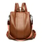 Vintage Leather Backpack For Women High Capacity Shoulder Travel Bag 6