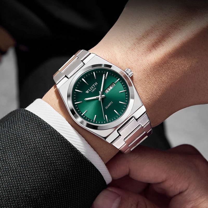 Luxury Stainless Steel Quartz Watch For Men Waterproof Luminous Date Week Function 1