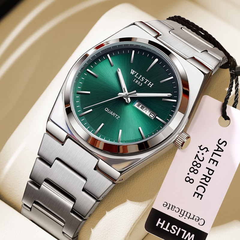 Luxury Stainless Steel Quartz Watch For Men Waterproof Luminous Date Week Function 3