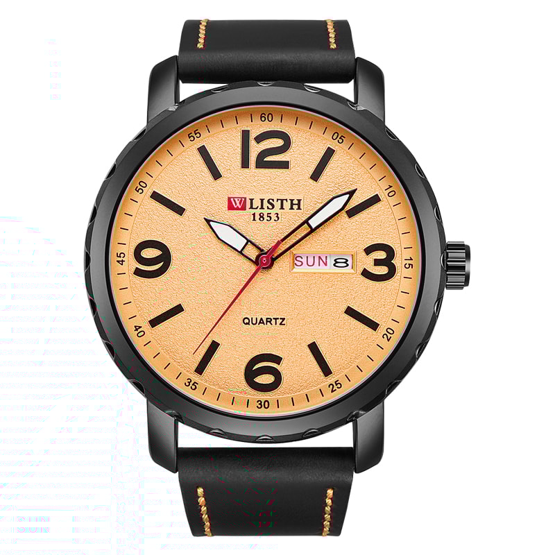 Mens Waterproof Quartz Leather Watch Business Casual Night Light Sport Watch for Men