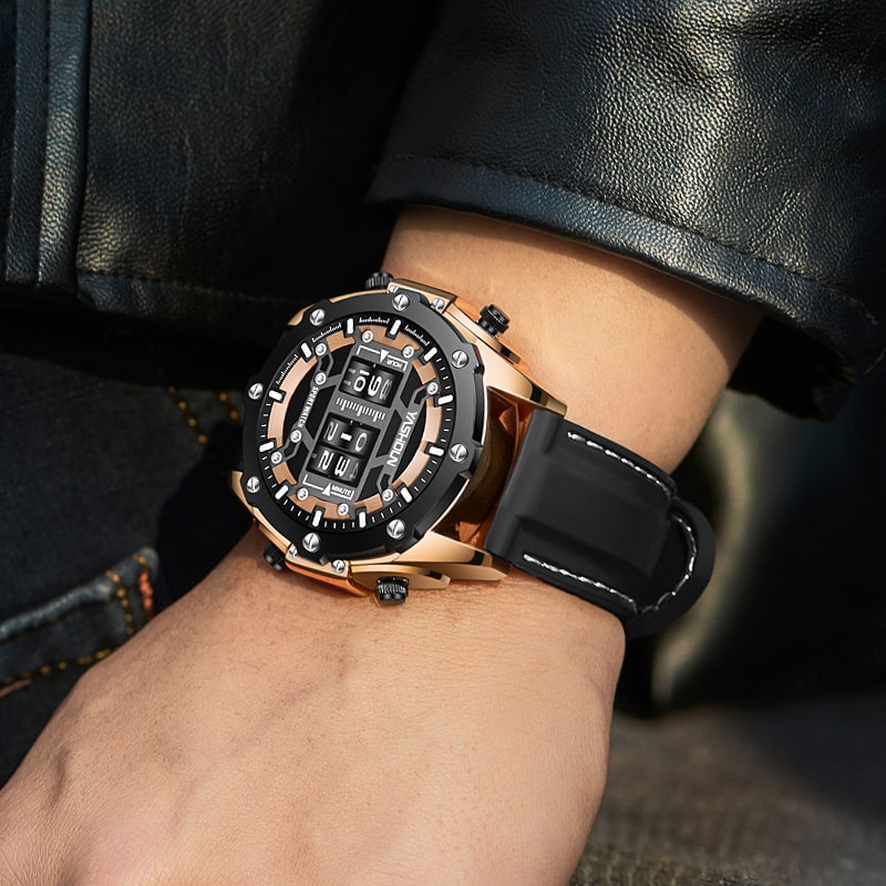 Personalized Multi Functional Mens Sports Watch With Silicone Straps Waterproof Calendar Feature 0