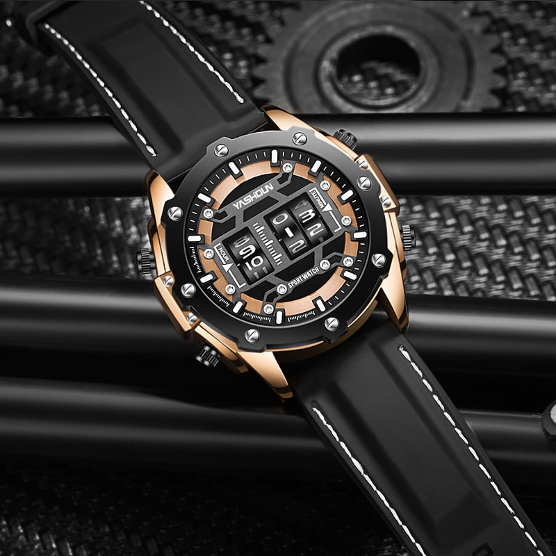 Personalized Multi Functional Mens Sports Watch With Silicone Straps Waterproof Calendar Feature 2