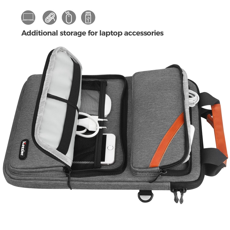Laptop Shoulder Bag With Double Pockets Waterproof Laptop Sleeve Tablet Case 3