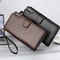 Premium PU Leather Mens Long Wallet Multi Functional Zipper Compartment Organizer For Travel 0