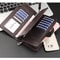 Premium PU Leather Mens Long Wallet Multi Functional Zipper Compartment Organizer For Travel 2