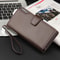 Premium PU Leather Mens Long Wallet Multi Functional Zipper Compartment Organizer For Travel 6
