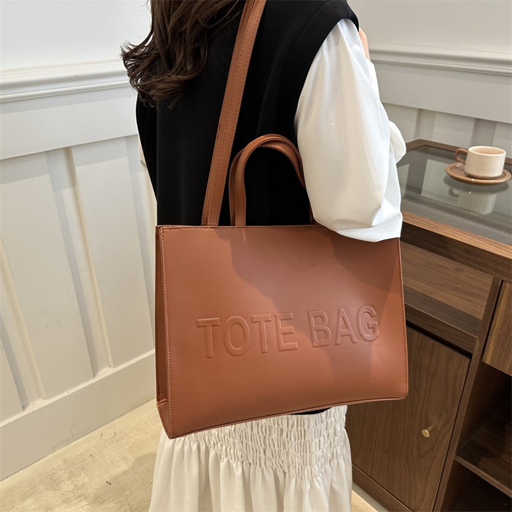 Simple Vintage Large Capacity Tote Bag Stylish Casual Fashion Handbag Shoulder Crossbody Bags For E 1