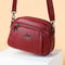 Water Resistant Crossbody Bag For Women Solid Color Square Shoulder Bag With Three Zipper Compartme