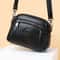 Water Resistant Crossbody Bag For Women Solid Color Square Shoulder Bag With Three Zipper Compartme