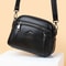 Water Resistant Crossbody Bag For Women Solid Color Square Shoulder Bag With Three Zipper Compartme