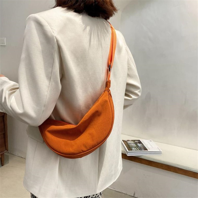 Solid Color Nylon Travel Crossbody Waist Bag For Women Large Capacity Daily Fanny Pack 4