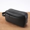 Mens PU Leather Hand Carry Bag Lightweight Textured Design with Detachable Wrist Strap and Zippered Pocket Organizer