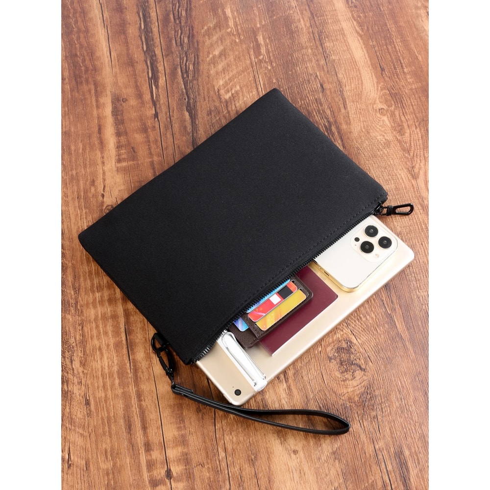 Ultra Thin Business Clutch Bag Stylish Portable Zipper Wristlet Cell Phone Handbag For Men 4