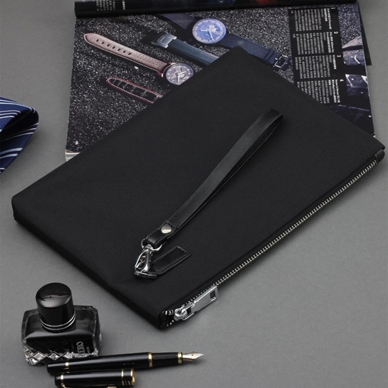 Business Slim Clutch Bag Fashionable And Portable Zipper Wristlet For Men 3