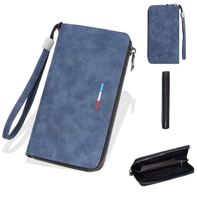 Mens Long Wallet Zipper Design With MultiCard Slots And Large Capacity For Phone Coins 8