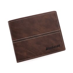 mens vintage pu leather wallet with coin pocket high quality card holder & money clip