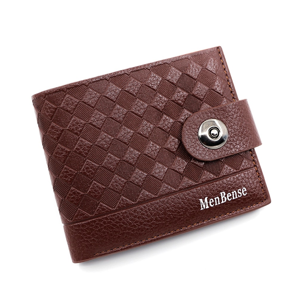 Slim PU Leather Mens Wallet With Magnetic Closure Large Capacity Minimalist Design 5