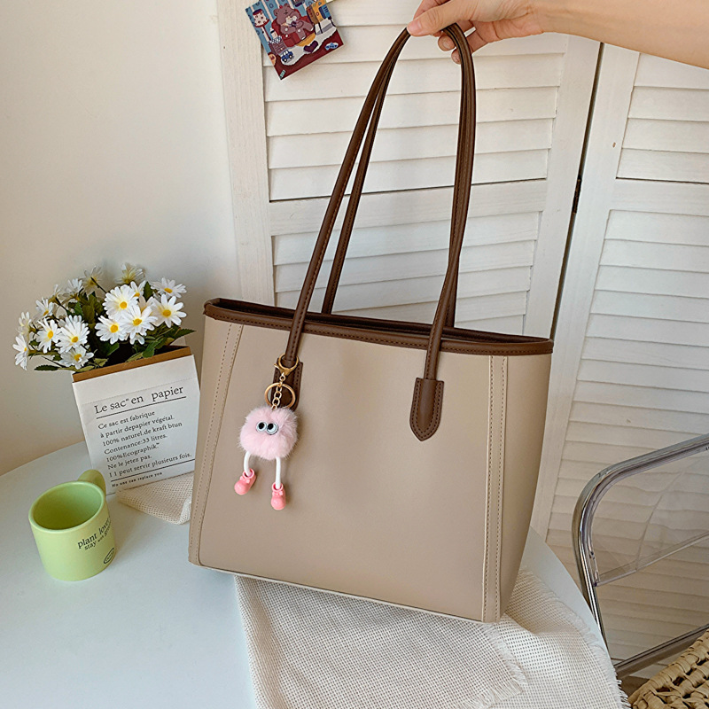 Versatile Solid Color PU Leather Handbag Stylish Korean Shoulder Tote For Women Perfect For Daily U 5