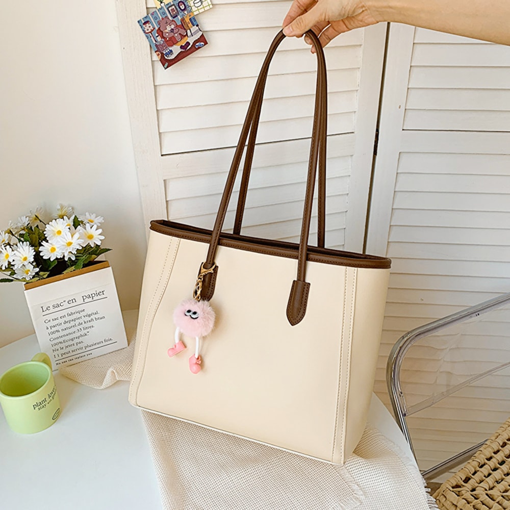 Versatile Solid Color PU Leather Handbag Stylish Korean Shoulder Tote For Women Perfect For Daily U 6