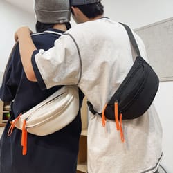 mens casual chest bag trendy small sports crossbody bag unisex nylon mobile waist bag, lightweight shoulder bag