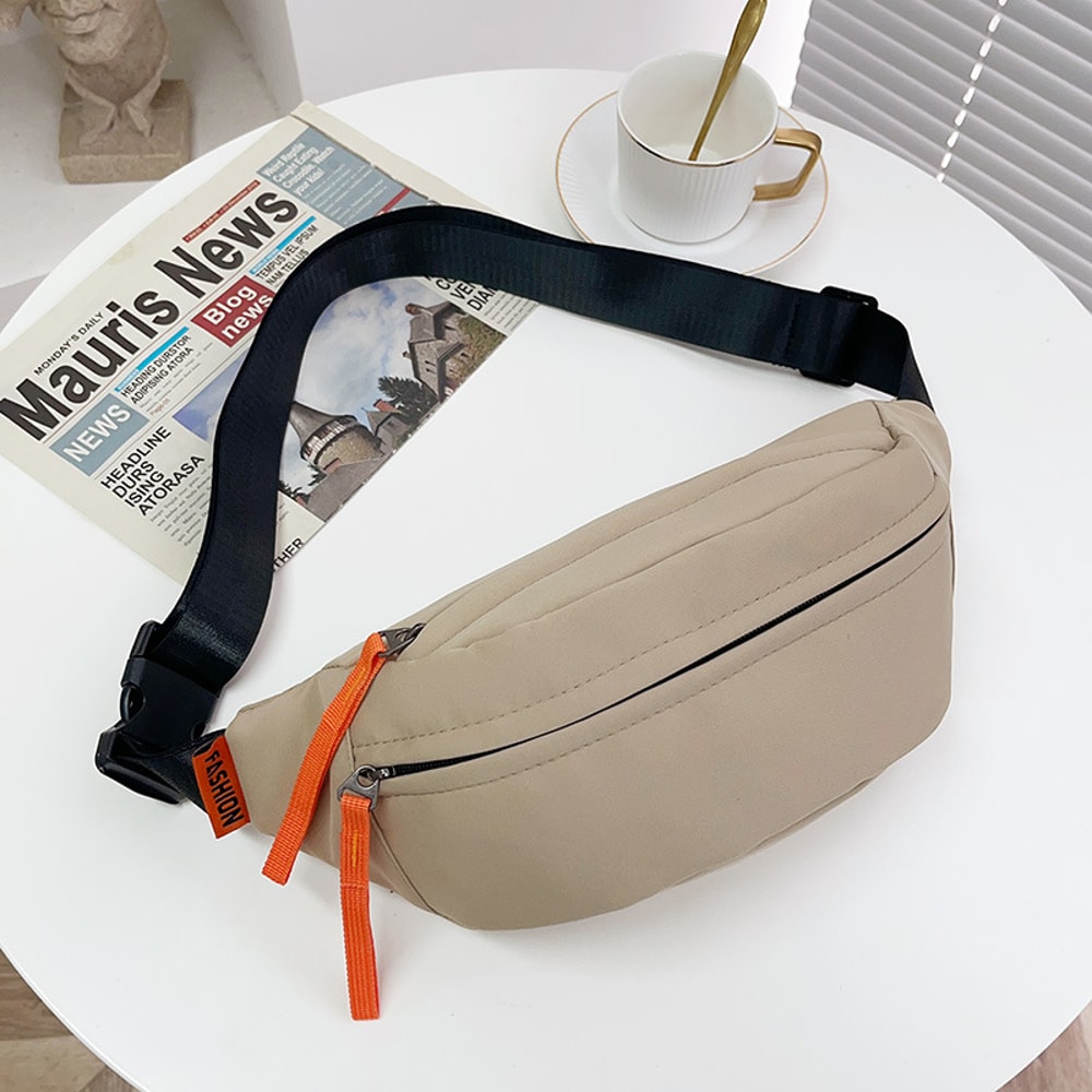 Mens Casual Chest Bag Trendy Small Sports Crossbody Bag Unisex Nylon Mobile Waist Bag Lightweight S 5