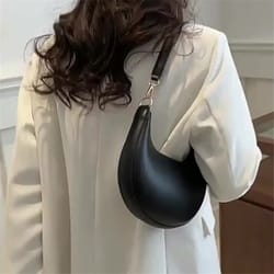 womens luxury crescent handbag elegant shoulder bag with zipper closure crossbody purse for everyday use