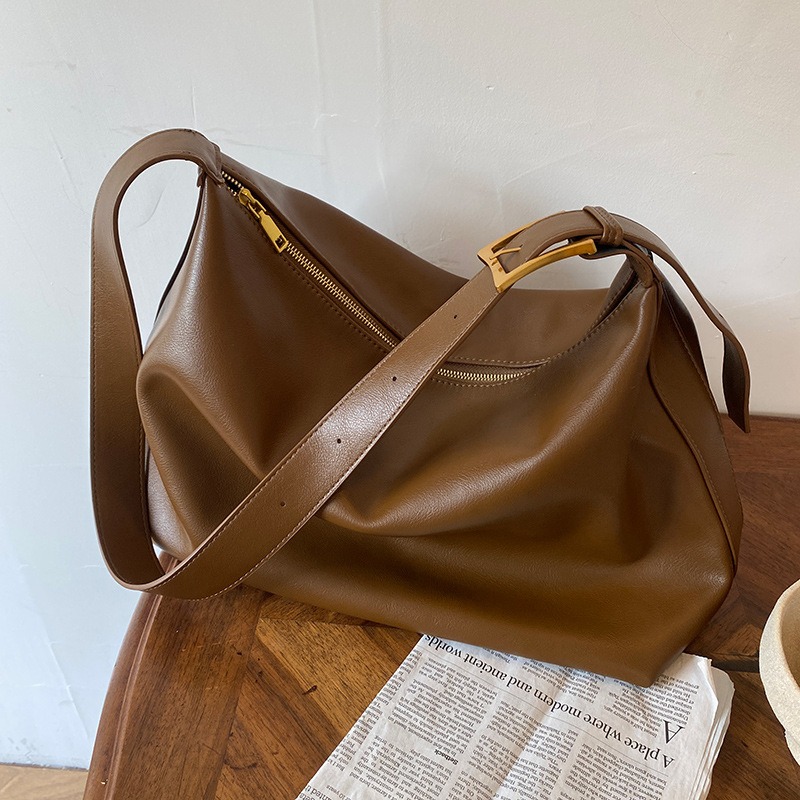 Chic Soft Leather Shoulder Crossbody Bag for Office & Casual Outfits