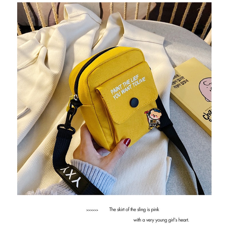 Vibrant Cute Canvas Crossbody Bag Cartoon Shoulder Purse With Phone Pocket Ideal For Students And T 2