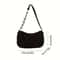 Chic Mini Corduroy Chain Handbag Casual Solid Color Shoulder Purse For Women 2