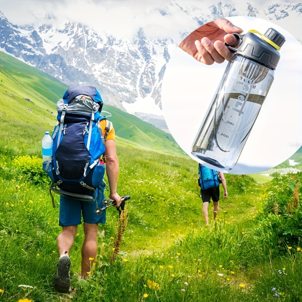 Shatterproof BPA Free Wide Mouth Water Bottle For Running Camping Fitness Easy To Clean Plastic 4