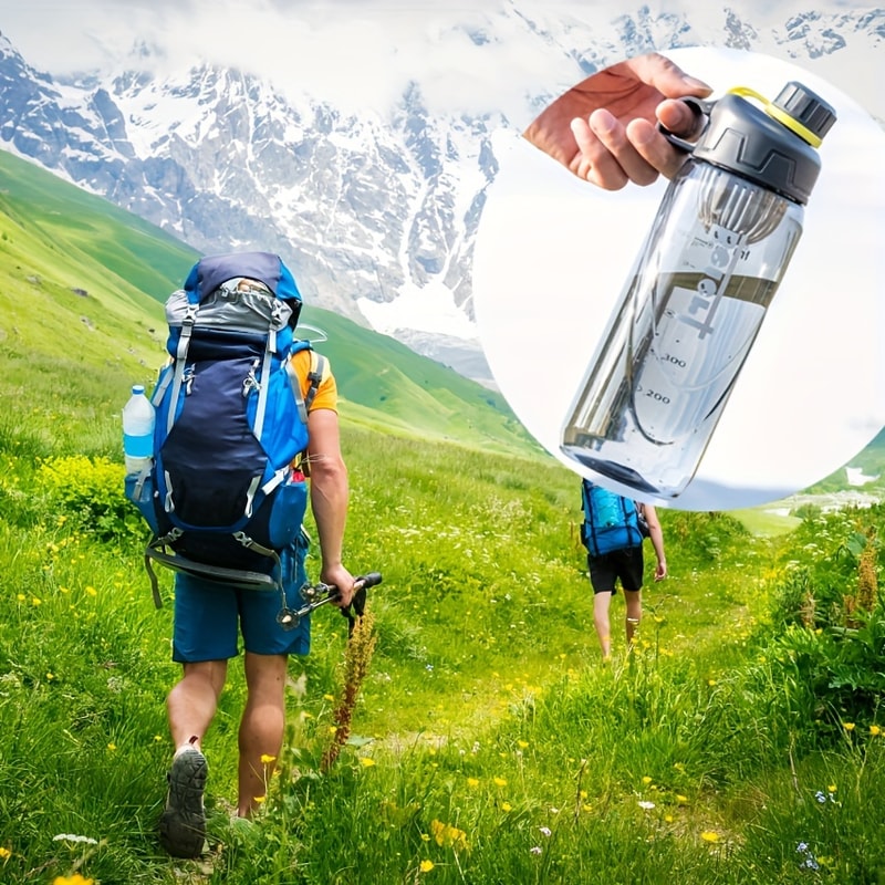 Shatterproof BPA Free Wide Mouth Water Bottle For Running Camping Fitness Easy To Clean Plastic 4