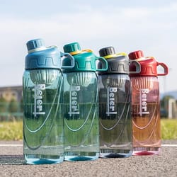 shatterproof bpa free wide mouth water bottle for running camping & fitness easy to clean plastic