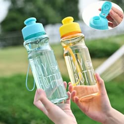portable leak proof sports water bottle with lid transparent & convenient for school