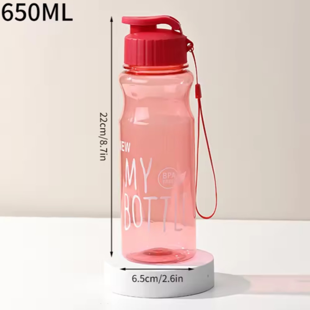 Portable Leak Proof Sports Water Bottle With Lid Transparent Convenient For School 3