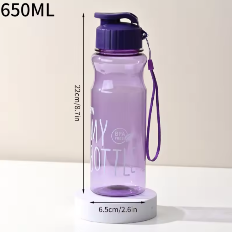 Portable Leak Proof Sports Water Bottle With Lid Transparent Convenient For School 4