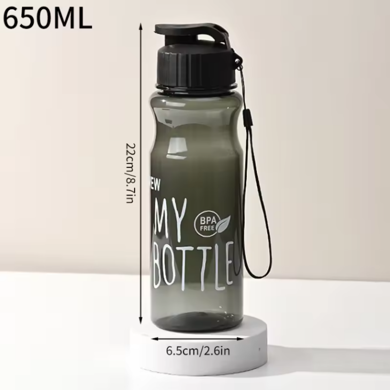 Portable Leak Proof Sports Water Bottle With Lid Transparent Convenient For School 5