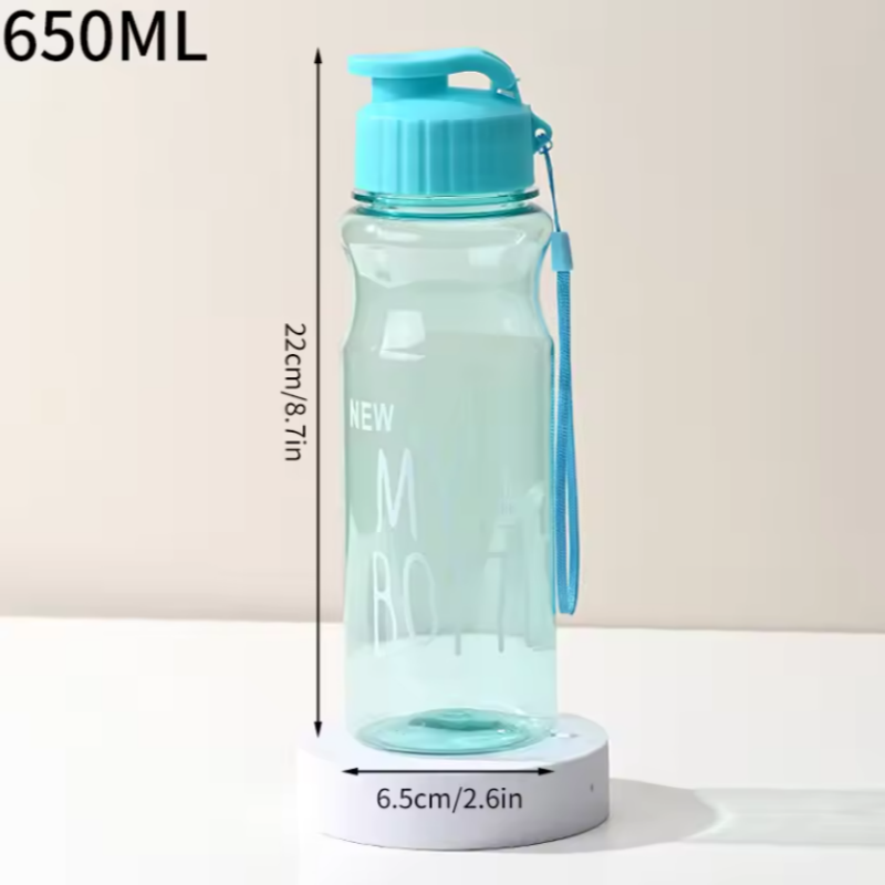 Portable Leak Proof Sports Water Bottle With Lid Transparent Convenient For School 6