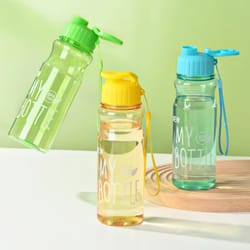transparent & portable leak proof shaker sports water bottle with lid for school