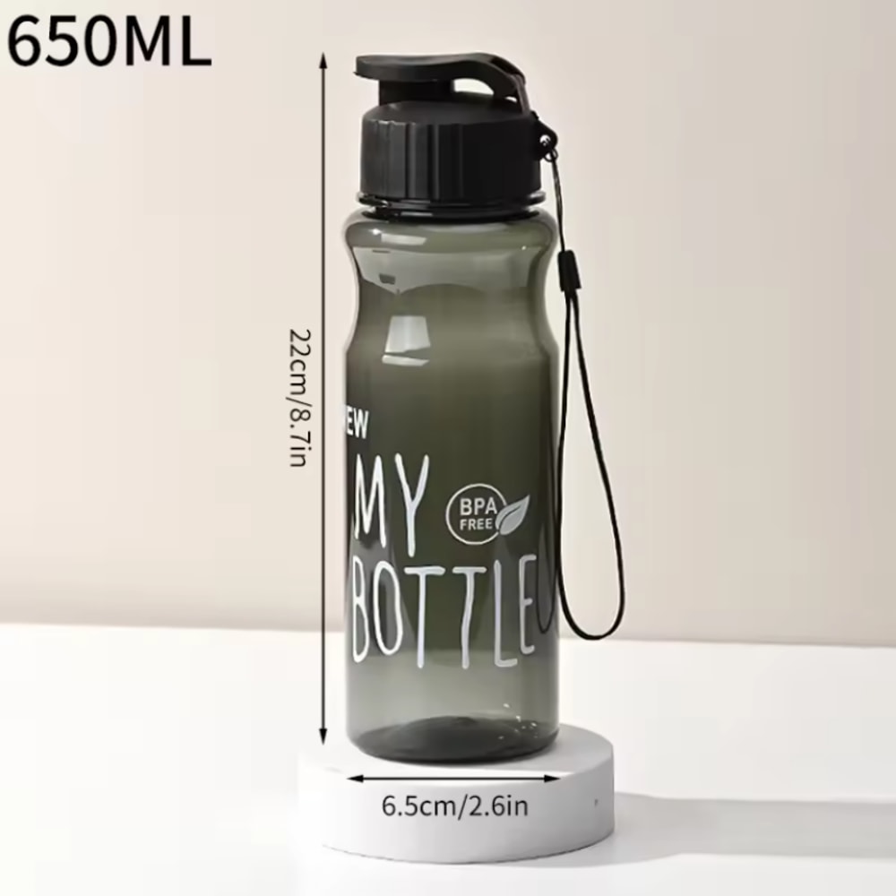 Transparent & Portable Leak Proof Shaker Sports Water Bottle with Lid for School