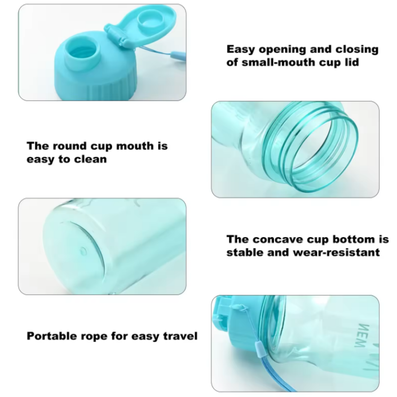 Transparent & Portable Leak Proof Shaker Sports Water Bottle with Lid for School