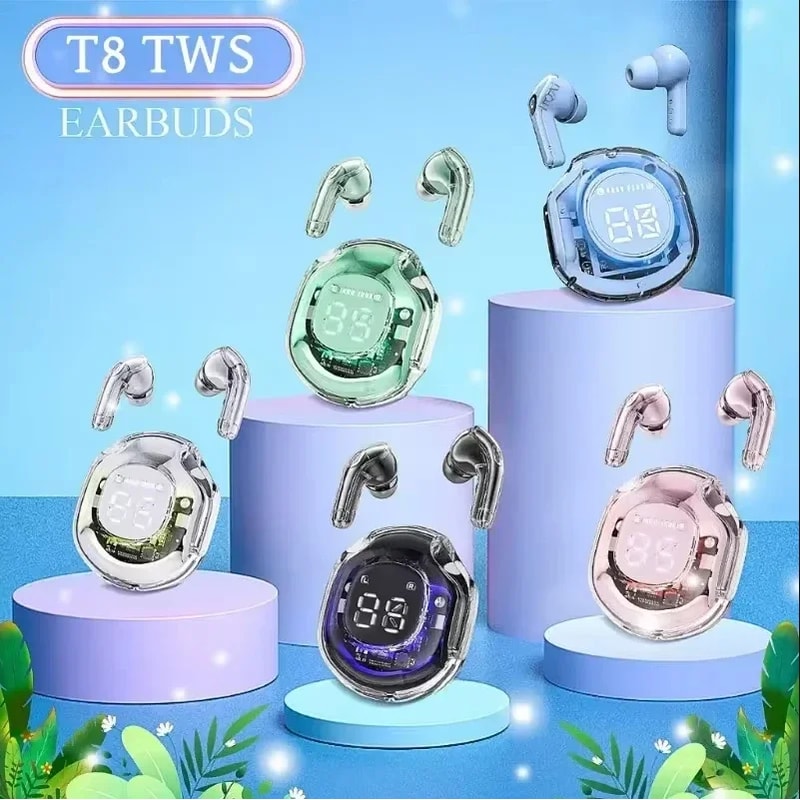 Wireless Bluetooth Headset with LED Power Display Experience Stereo Sound for Smartphones