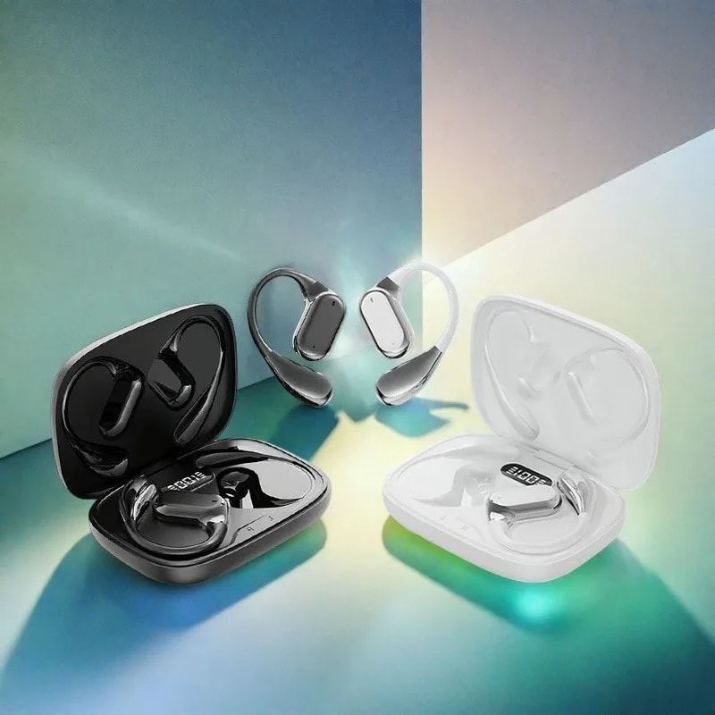 Original Silicone In Ear Hanging Hook Wireless Bluetooth Headset with ENC Noise Reduction and HD Call Mic for Sports and