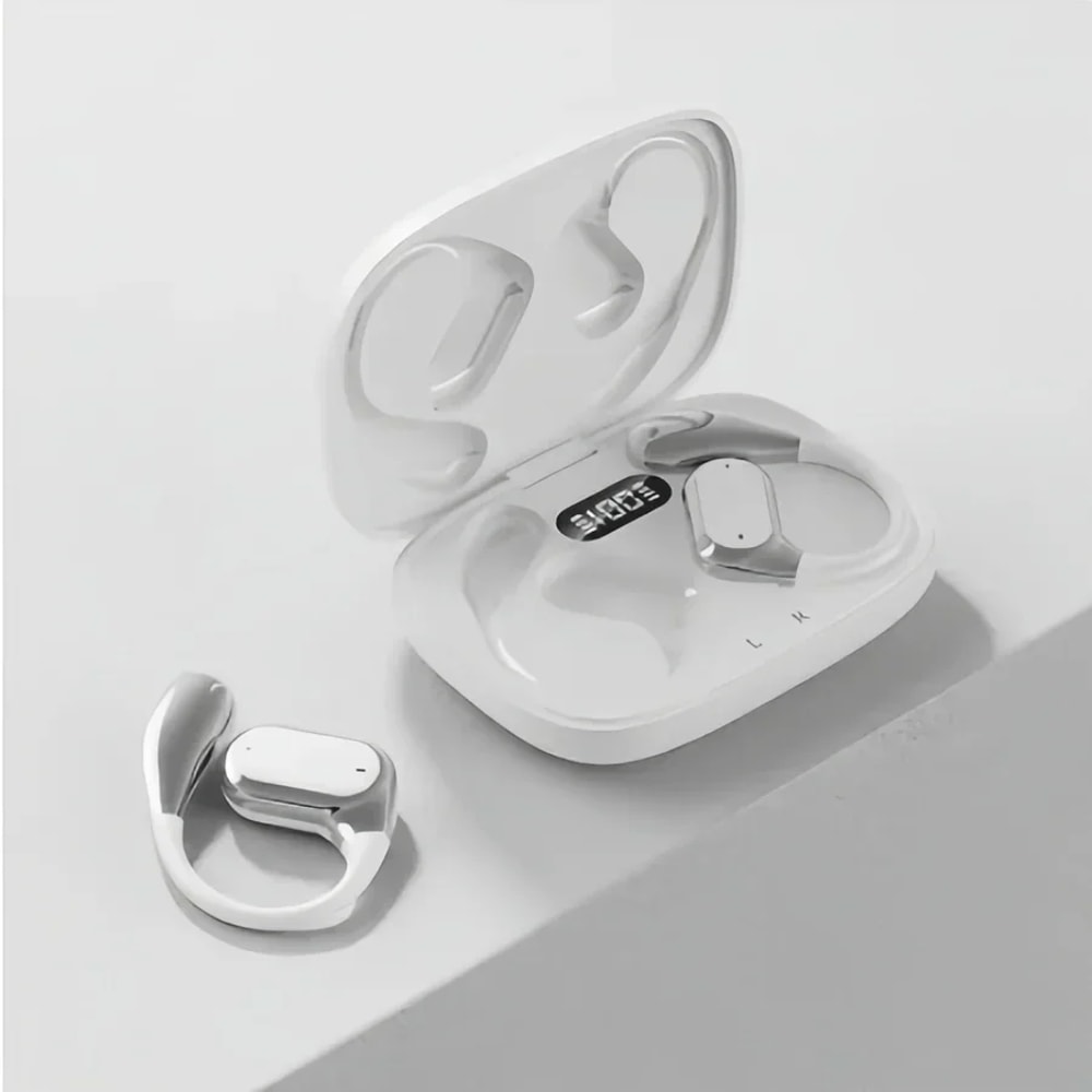 Original Silicone In Ear Hanging Hook Wireless Bluetooth Headset with ENC Noise Reduction and HD Call Mic for Sports and