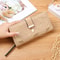 Elegant Womens Long Wallet With Leaf Cutout Design Large Capacity PU Leather Clutch Multi Card Hold 5