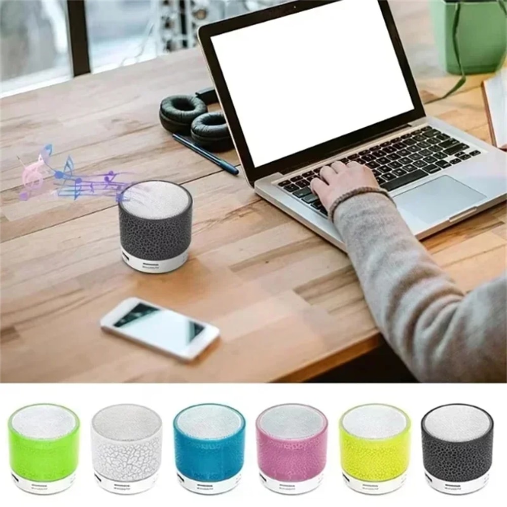 Bluetooth Mini Speaker With Colorful LED Subwoofer Wireless USB Portable Audio 1