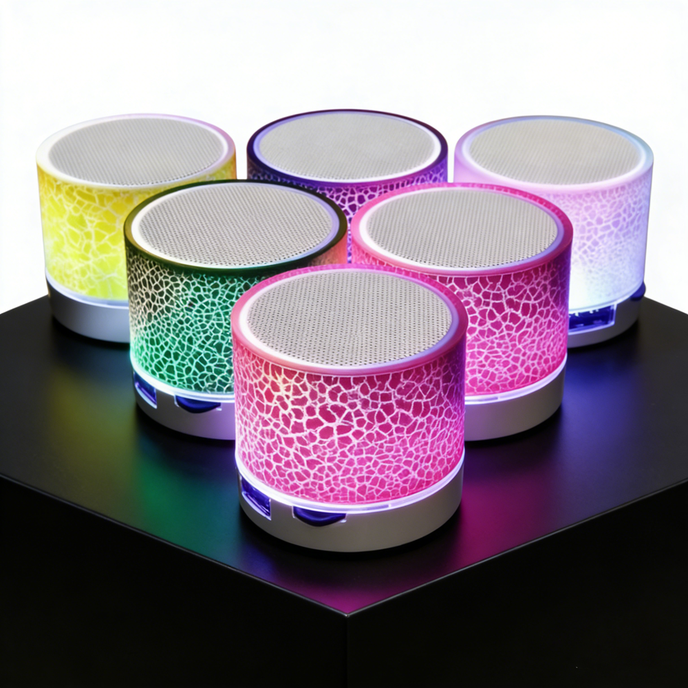 Mini Bluetooth Speaker Wireless Loudspeaker With LED Crack Effect SD Card USB Subwoofer Portable D 0