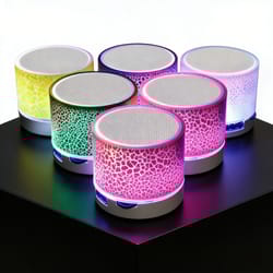 mini bluetooth speaker wireless loudspeaker with led crack effect sd card & usb subwoofer portable design
