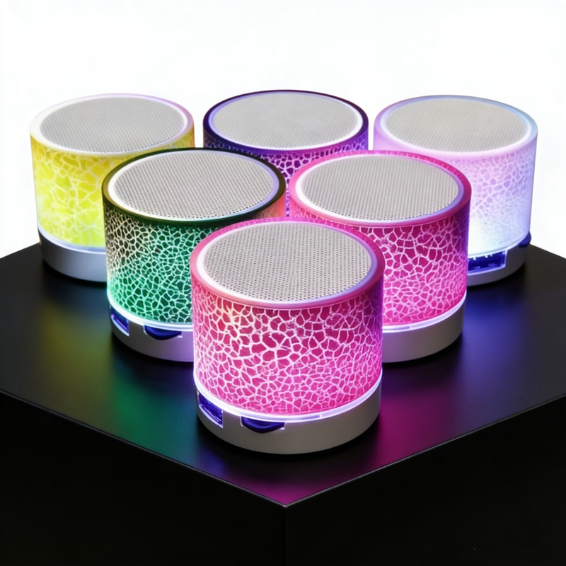 Mini Bluetooth Speaker Wireless Loudspeaker With LED Crack Effect SD Card USB Subwoofer Portable D 0